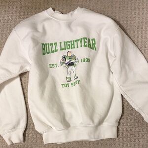 Gildan White Buzz Lightyear Sweatshirt